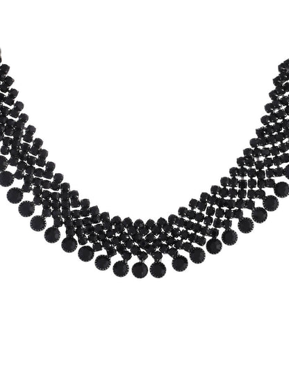VOJ Women Black Color stainless steel Jewellery Set