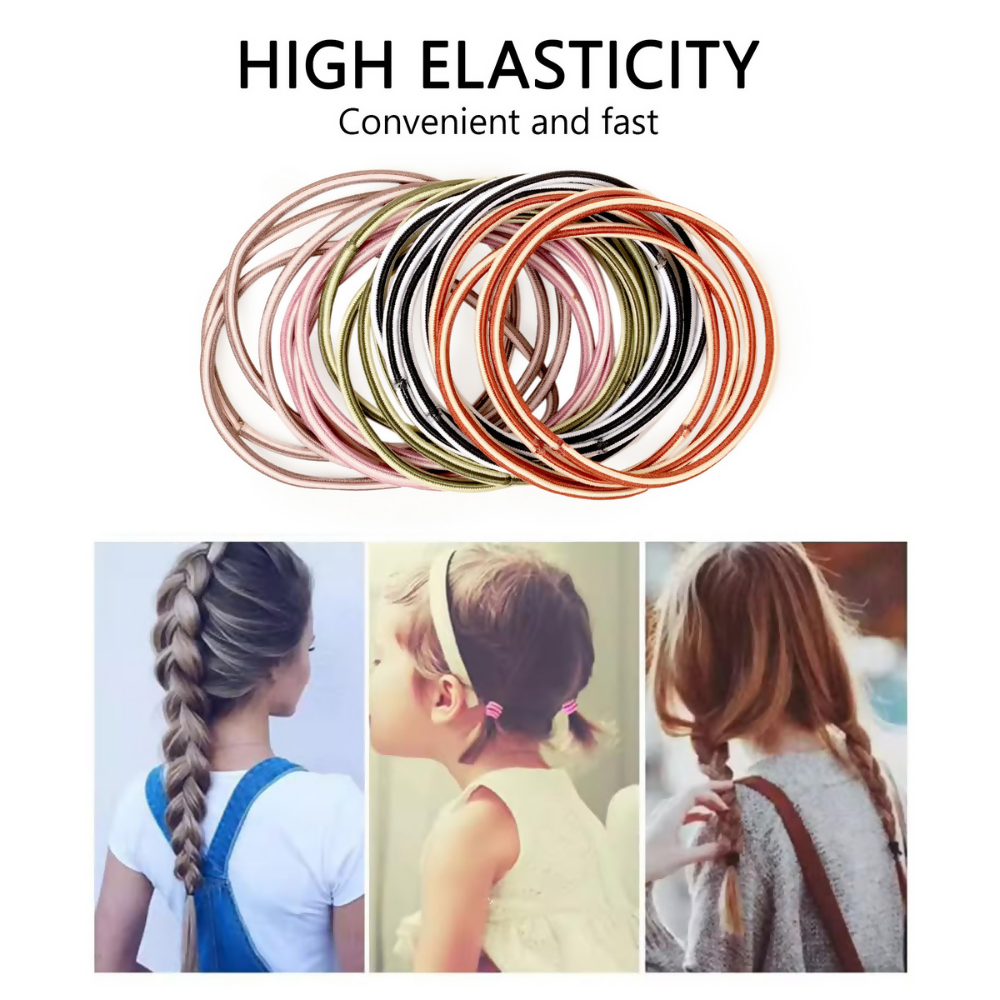 Bronson Professional Elastic Hair Rubber Bands Hair Ties Soft Stretchable Twin Colour