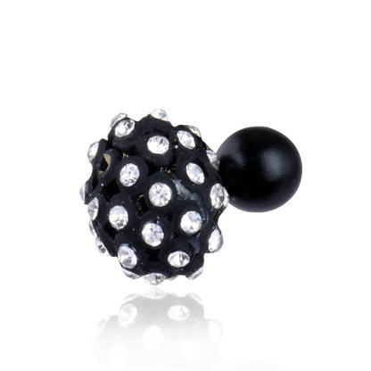 Trendoo Jewelry Gold-Polished Stylish Fancy Black Studs