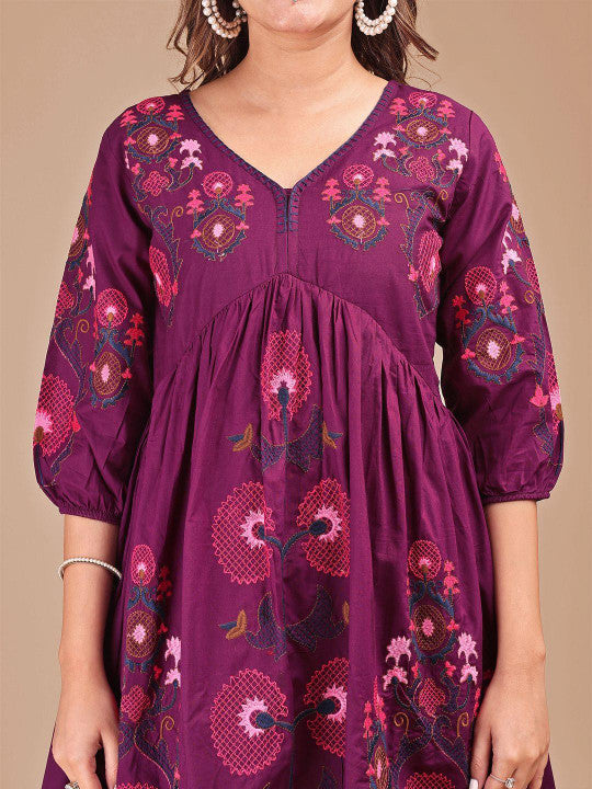 Tikhi Imli Embroidered V Neck Tunic With Trousers Co-Ords