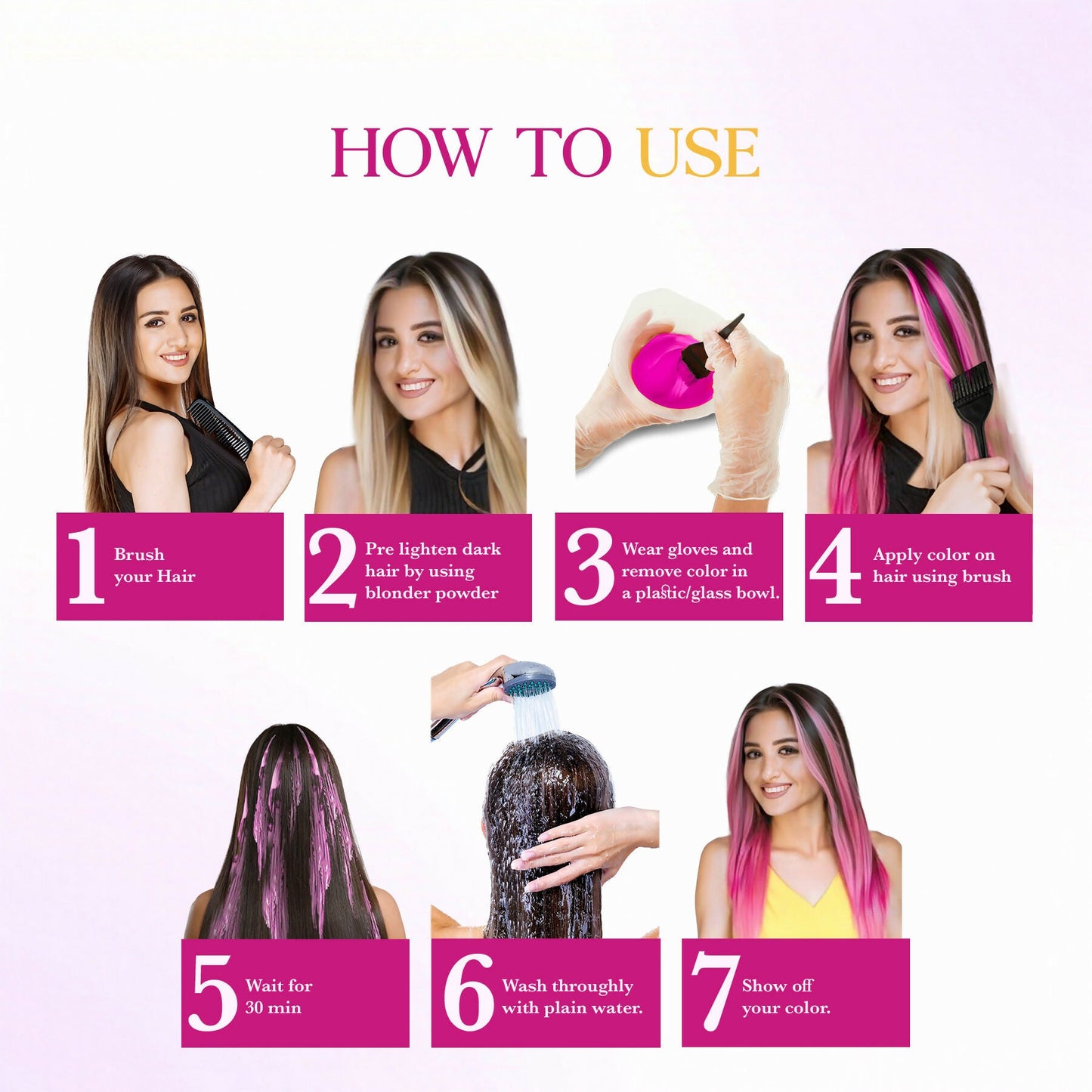 Cosglam Semi Permanent Hair Color for Women & Men (#12 Hot Pink)