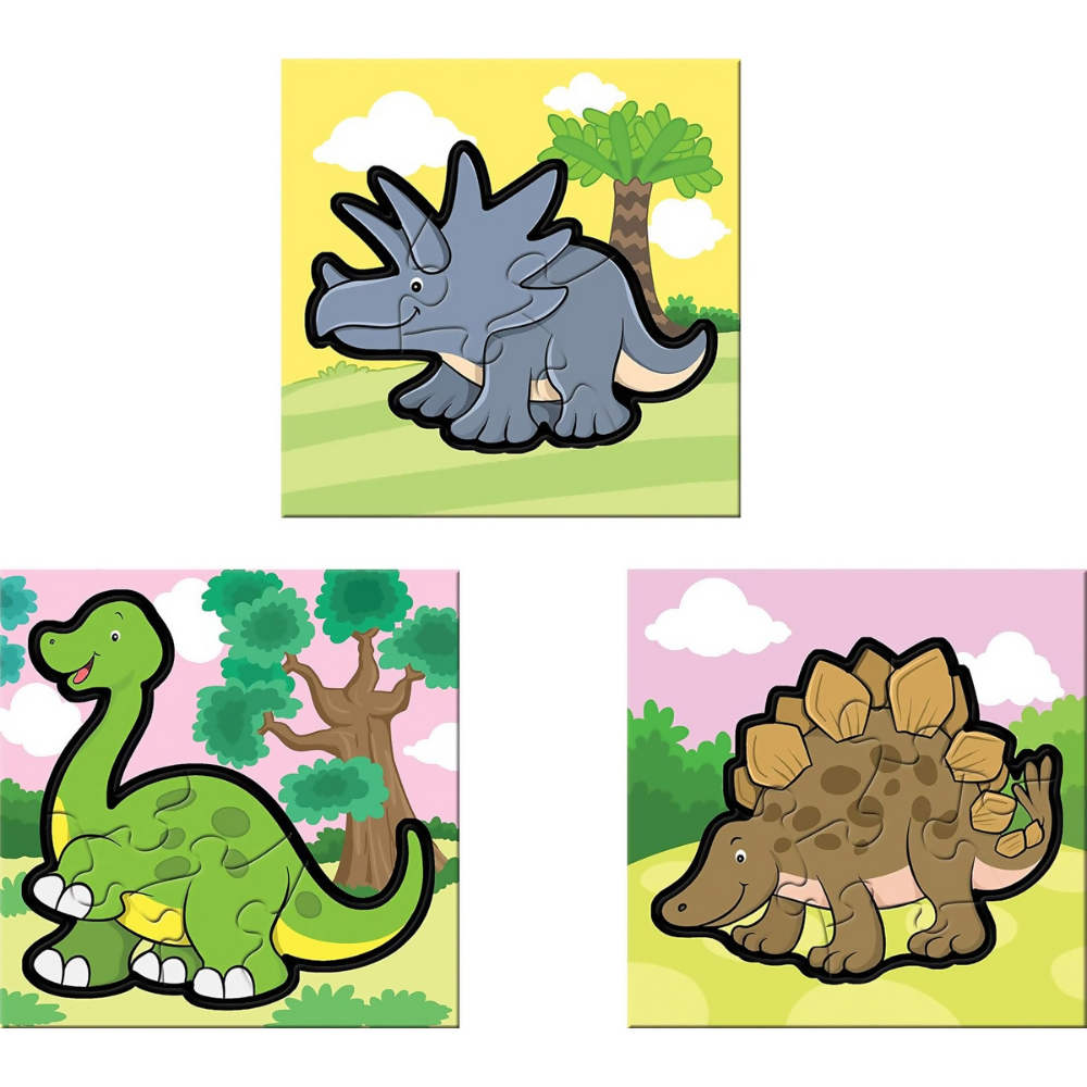 Frank Dinosaurs - A Set of 3 Jigsaw Puzzle for Kids