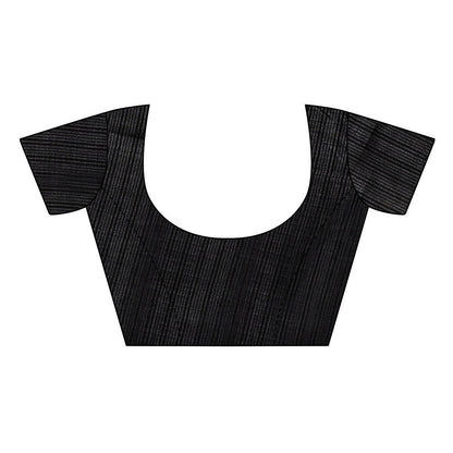 Vamika Black Kalamkari With Jhalar Khadi Silk Saree