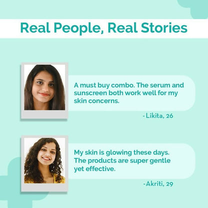 The Derma Co Radiant & Glowing Skin Combo: 2% Kojic Acid Face Serum & C-Cinamide Radiance Sunscreen Aqva Gel