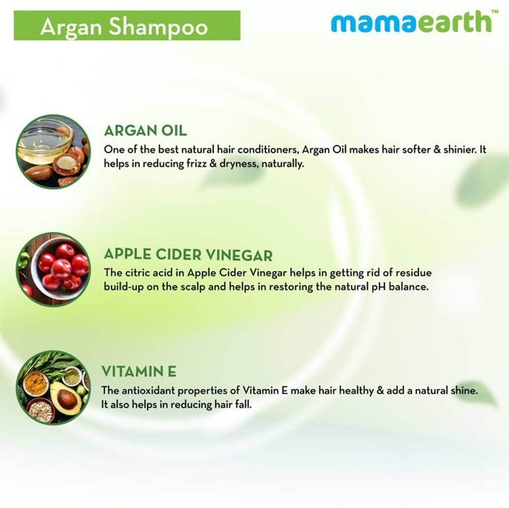 Mamaearth Argan Shampoo For Frizz-Free & Stronger Hair - 250 ml