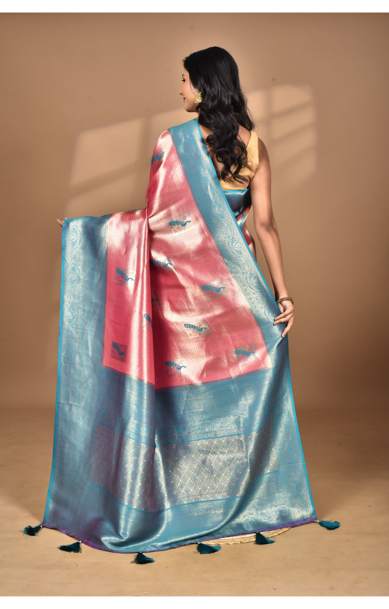 Morchari Women Desgin Banarasi Silk Saree-Pink