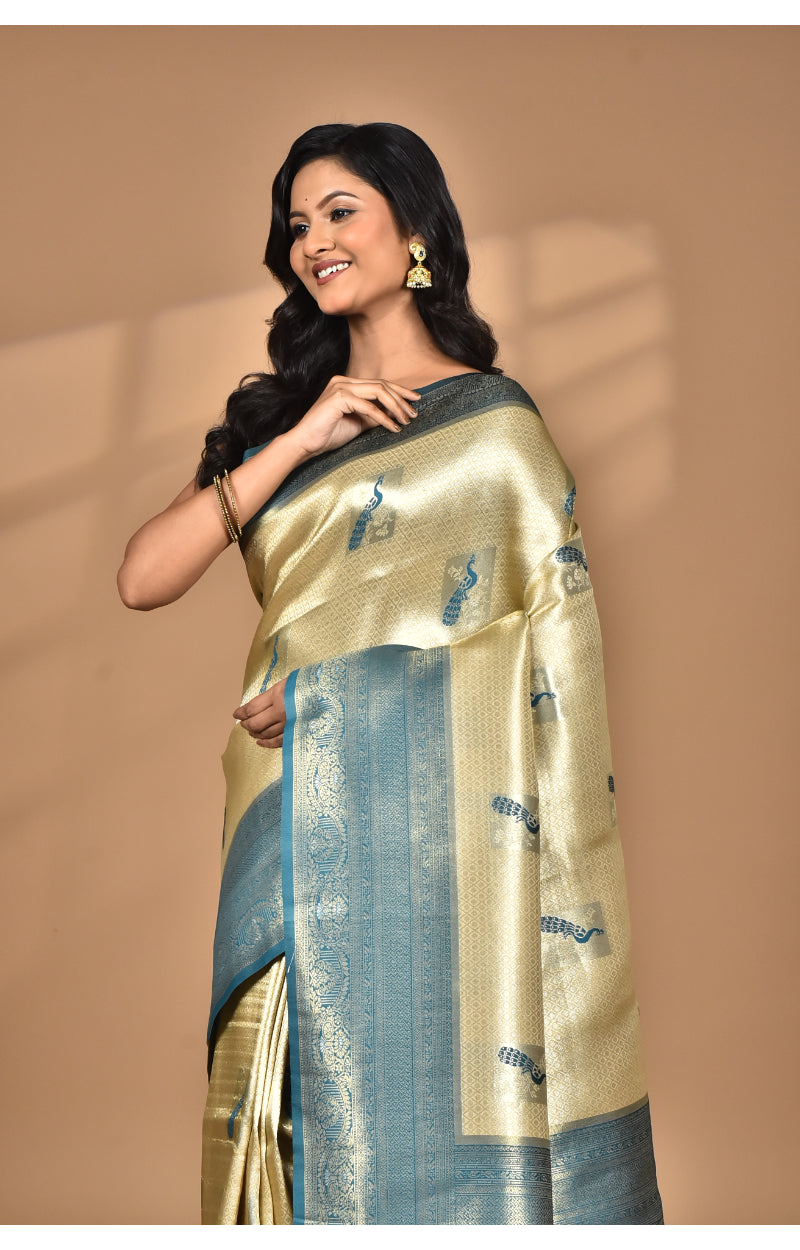Morchari Women Desgin Banarasi Silk Saree-Beige