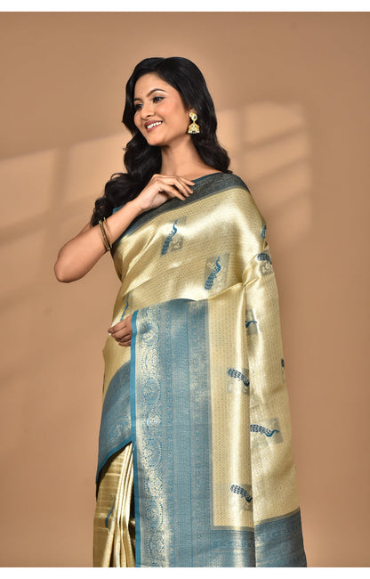 Morchari Women Desgin Banarasi Silk Saree-Beige