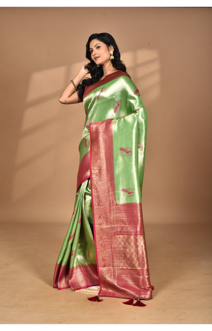 Morchari Women Desgin Banarasi Silk Saree-Green