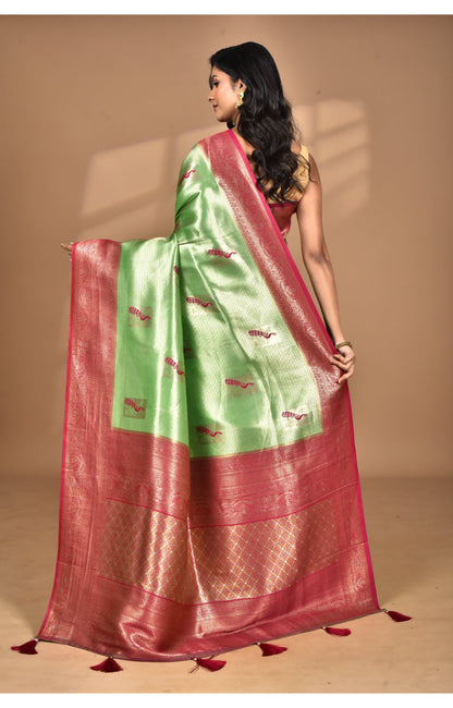 Morchari Women Desgin Banarasi Silk Saree-Green