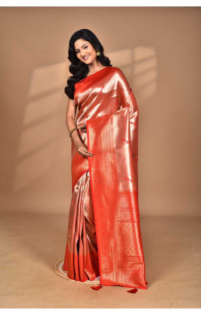 Morchari Women Desgin Banarasi Silk Saree-Red