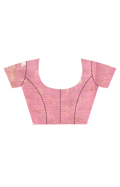 Morchari Banarasi Silk Chanderi Saree-Pink