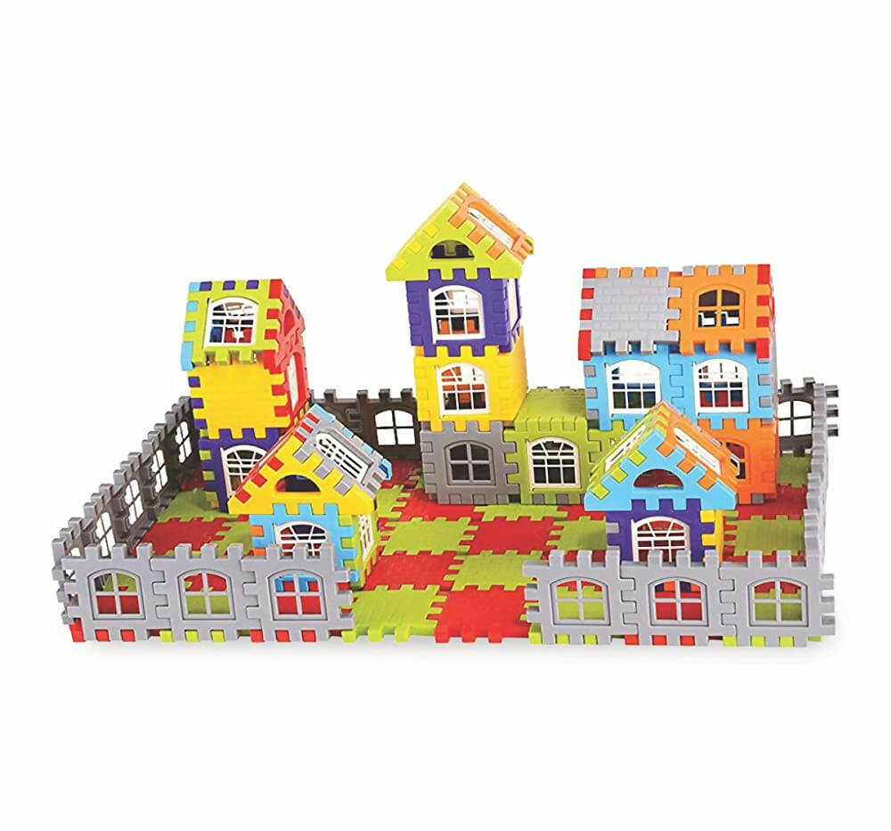 Kipa 210 Pieces Multi Colored Mega Jumbo Happy Home House Building Block with Attractive Windows and Smooth Rounded Edges Game with Storage Container