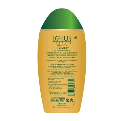 Lotus Herbals Kera-Veda Hennapura Henna Shampoo With Conditioner - 200 ml