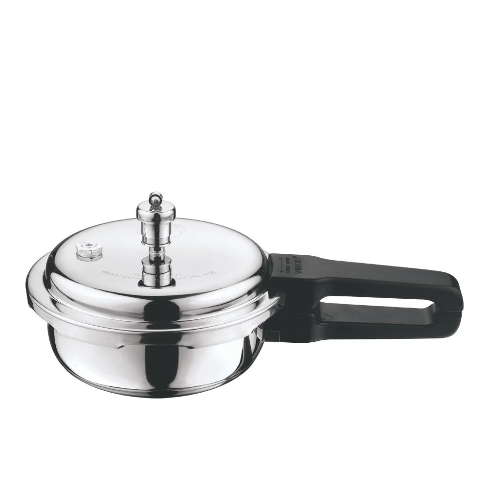 Vinod Platinum Triply Stainless Steel Deep Pan Pressure Cooker Mini with Lid Induction Friendly