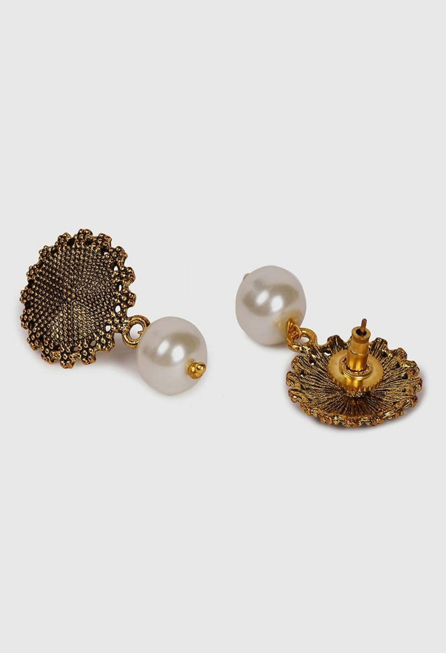 Mominos Fashion Joharkamal Oxidised Gold-Polished Pearls Work Long Necklace Handicraft For Women & Girls