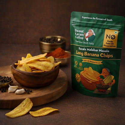 Sweet Karam Coffee Kerala's Long Banana Chips (Malabar Masala)