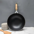 Zishta Pure Iron Wok with Wooden Handle