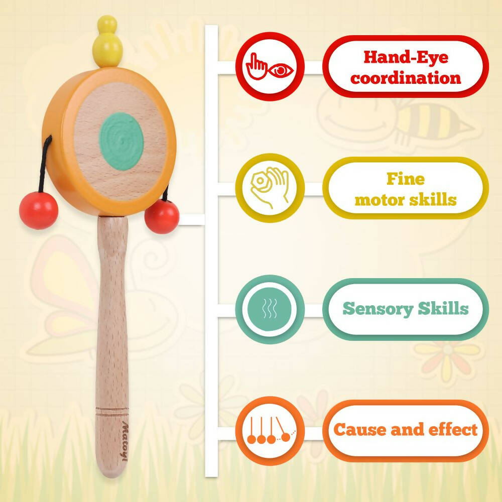 Matoyi Wooden Baby Flat Disk Rattle