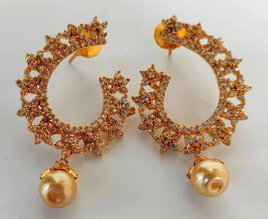 White AD Designer Earrings