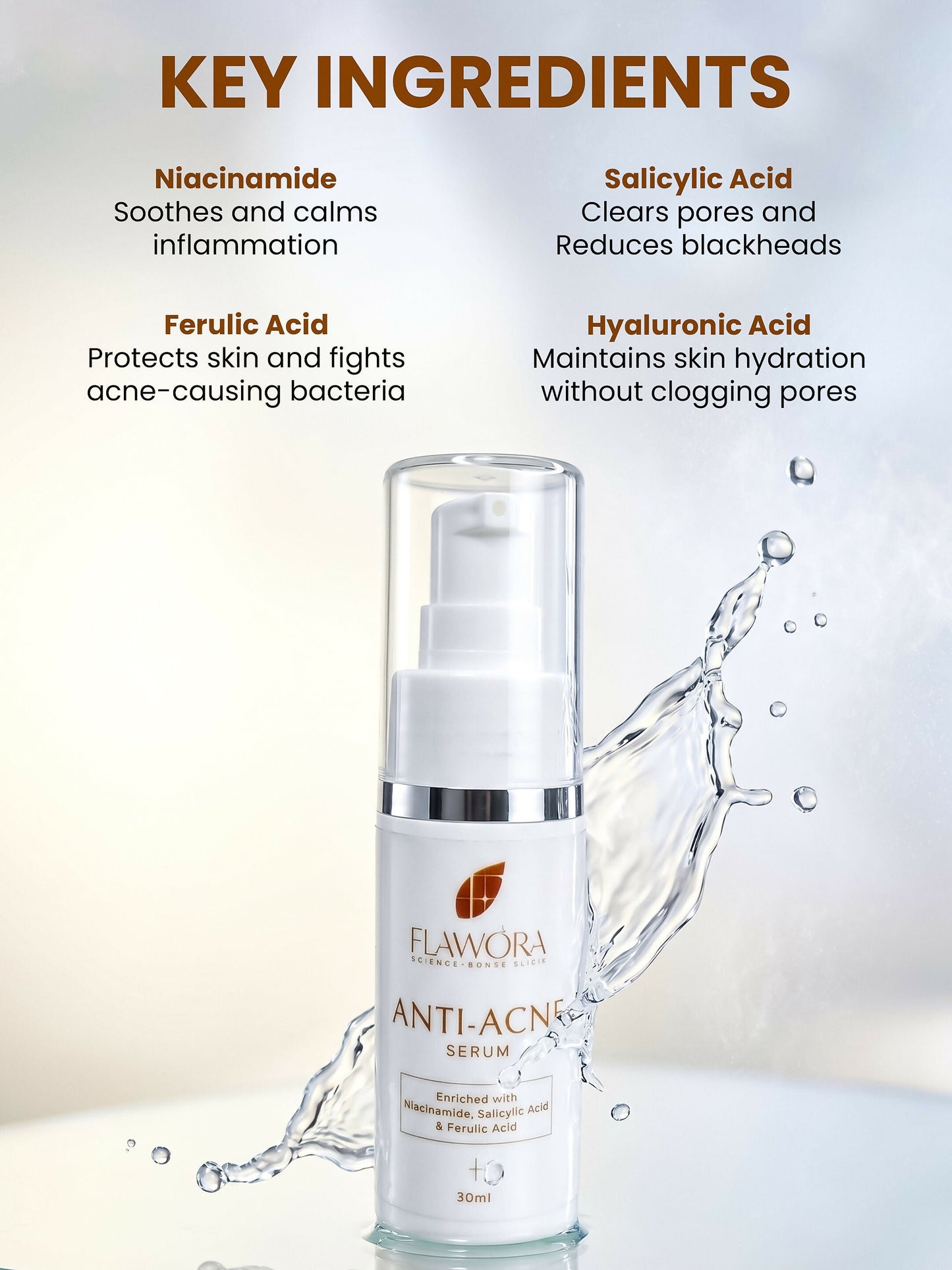 Flawora Set of D-Tan Lotion, Anti Acne Serum and Golden Glow Face Serum