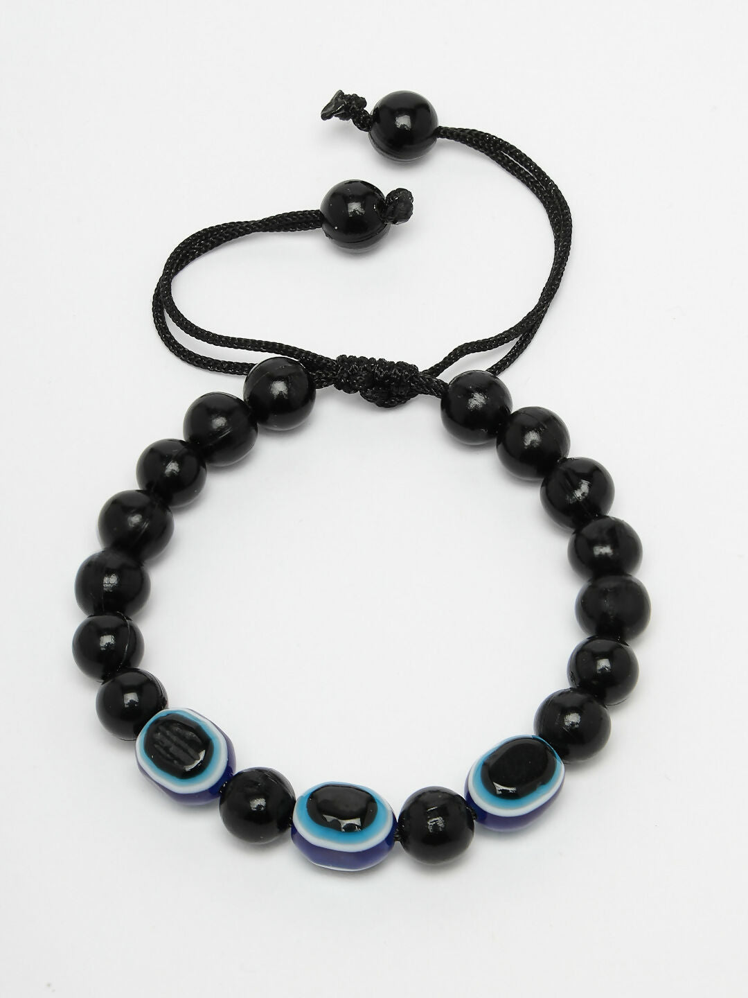 NVR Women & Men Black Evil Eye Rakhi With Roli Chawal