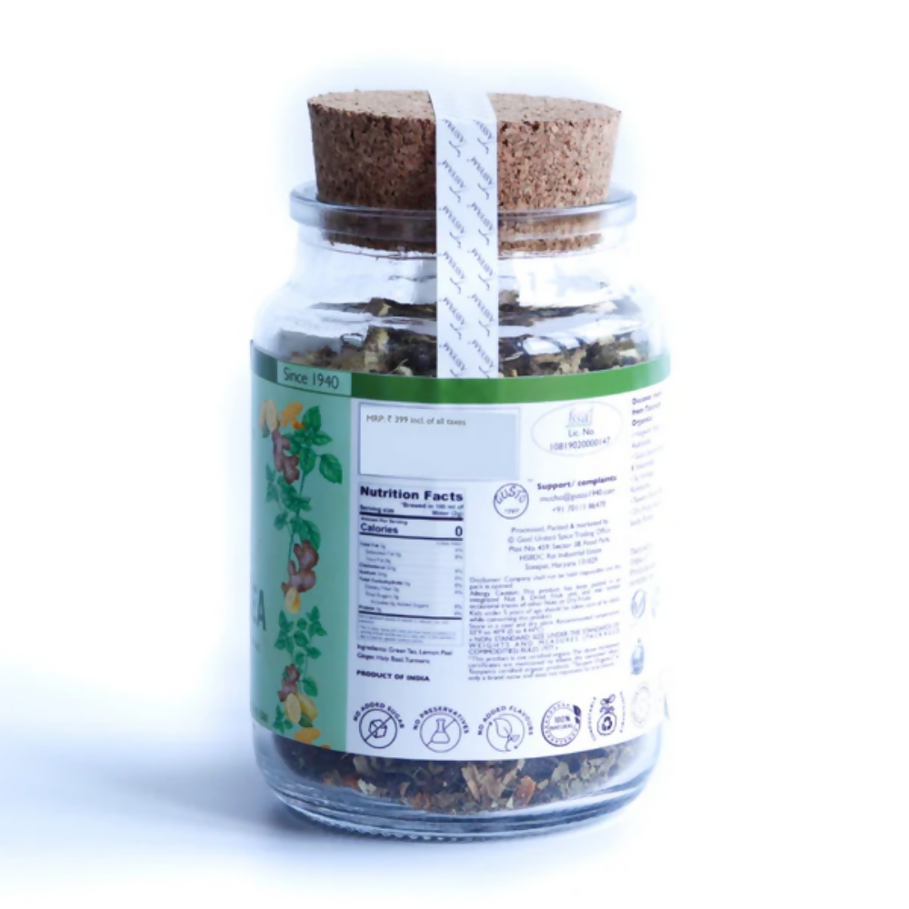 Tassyam Organics Tulsi Ginger Lemon Haldi Green Tea