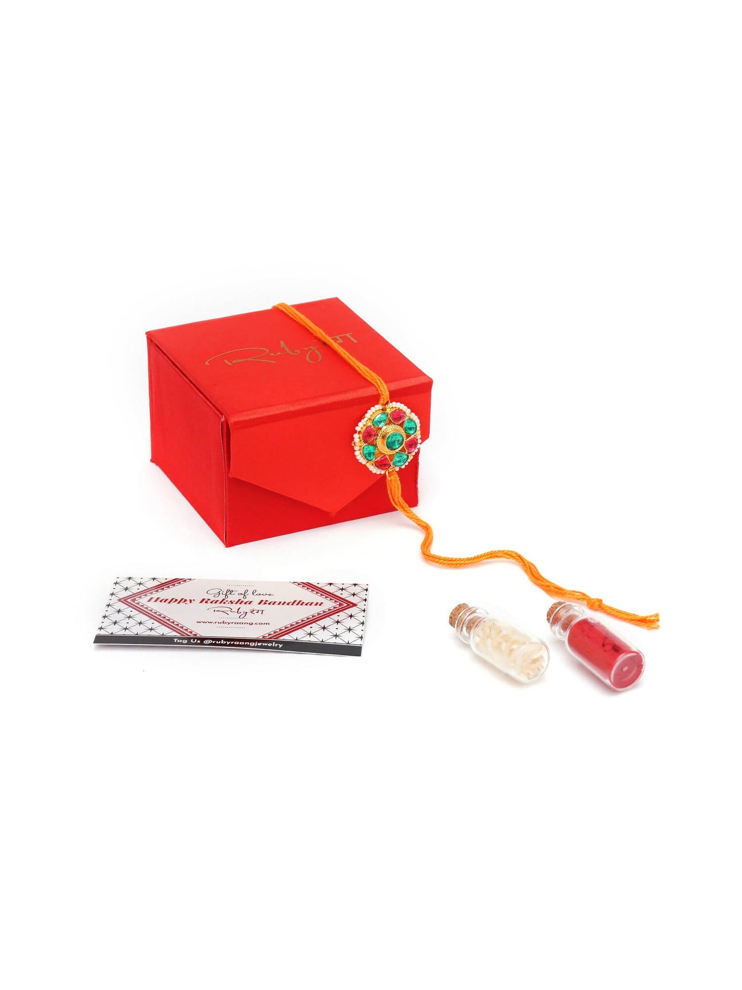 Designer kundan Rakhi - Ruby Raang