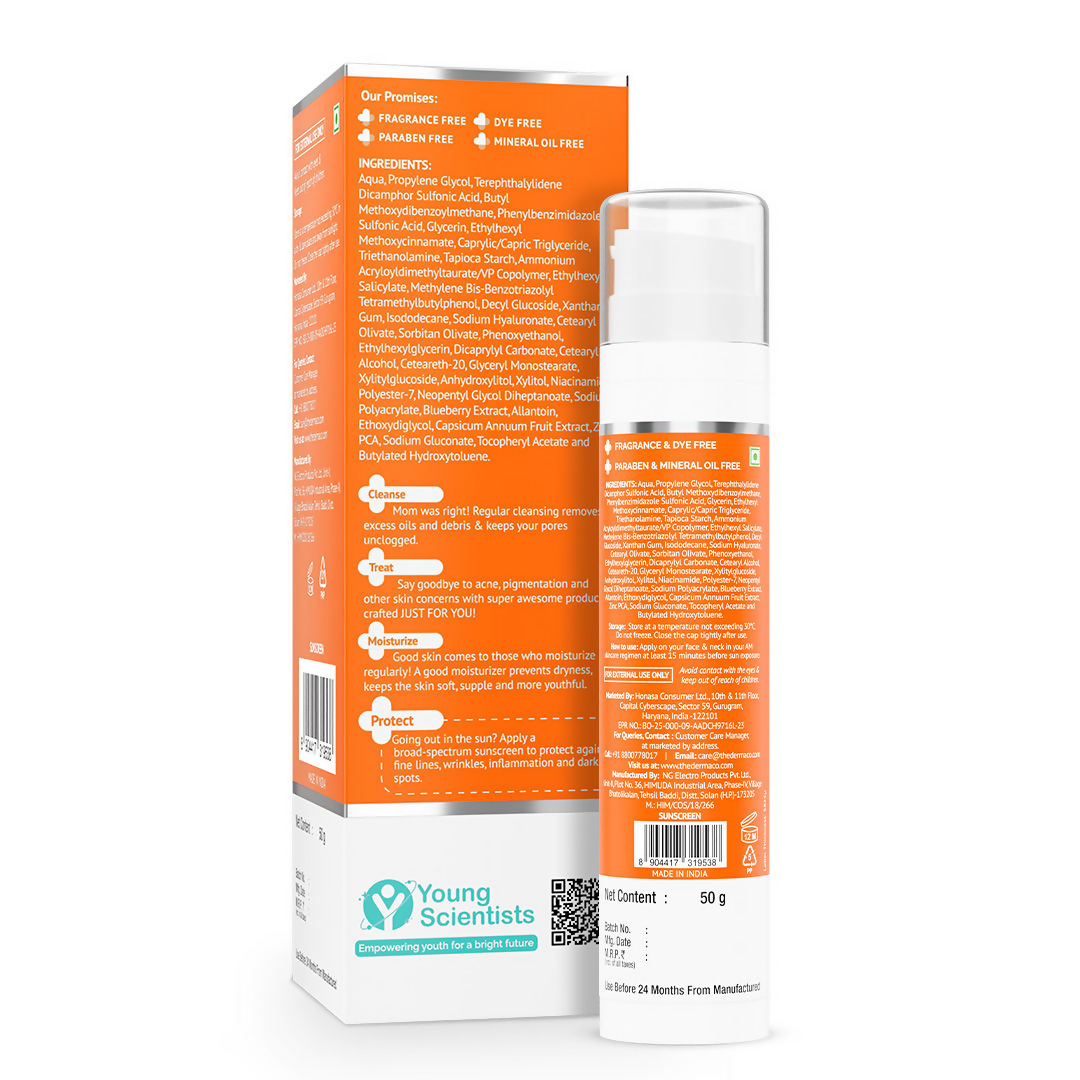 The derma co 1% Hyaluronic sunscreen oil free gel with SPF 50 & PA++++