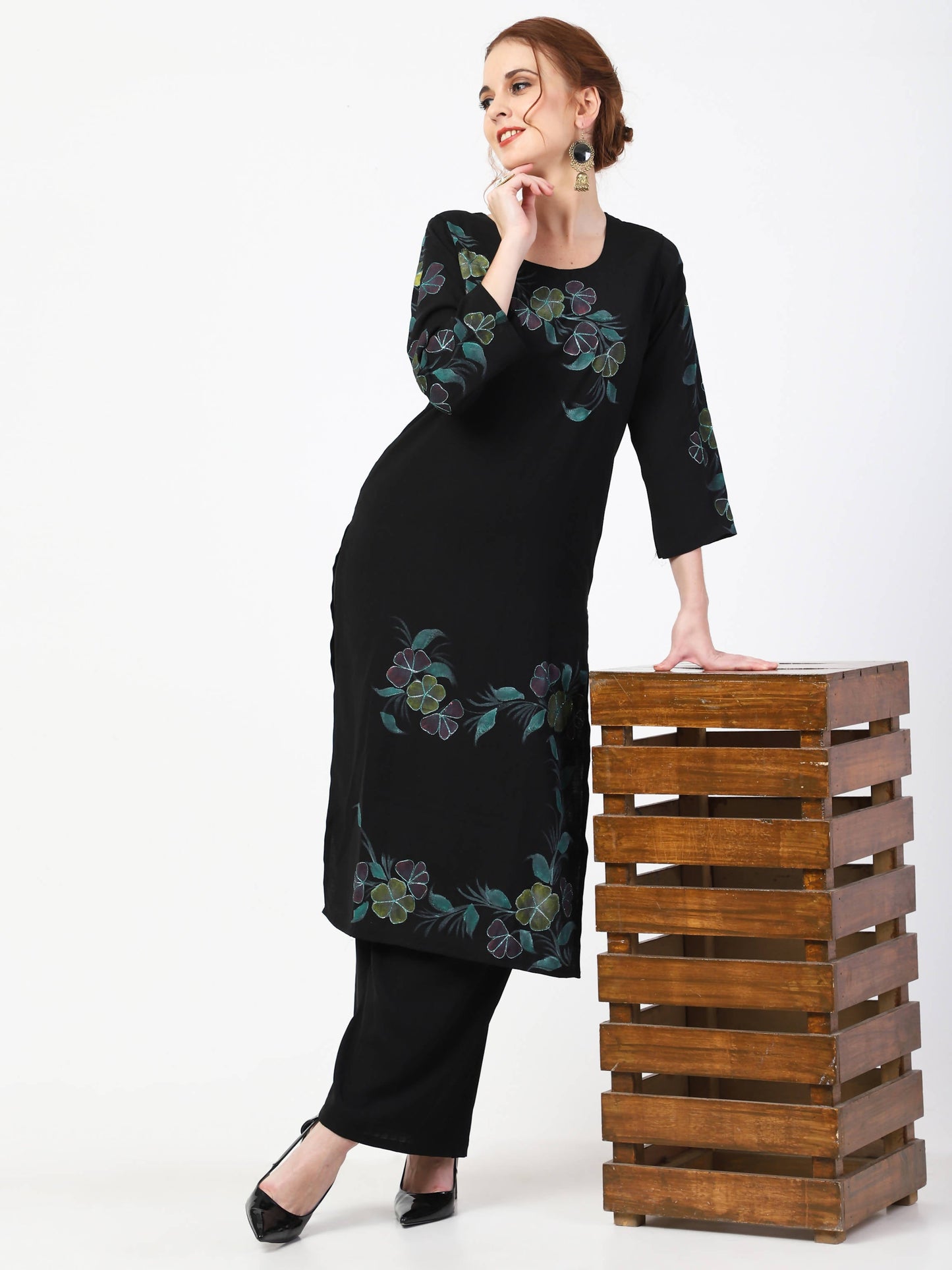 Cheera Kurta Palazzo With Leheria Dupatta Set (CH114KPD)