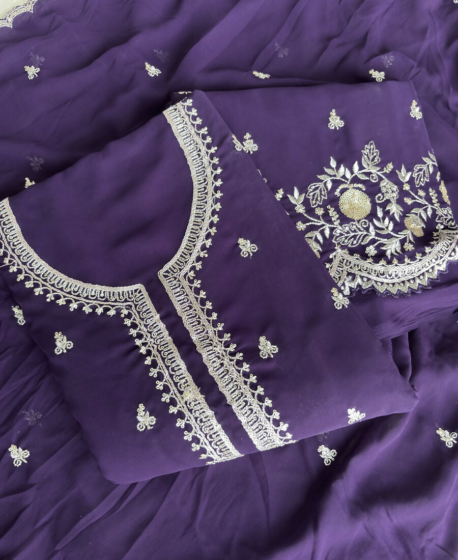 KC Bollywood Style Purple Georgette Suit For Women