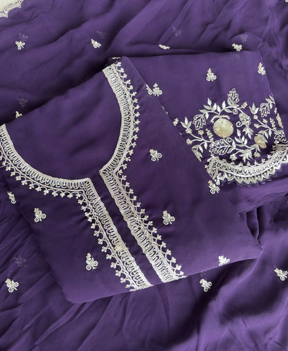 KC Bollywood Style Purple Georgette Suit For Women