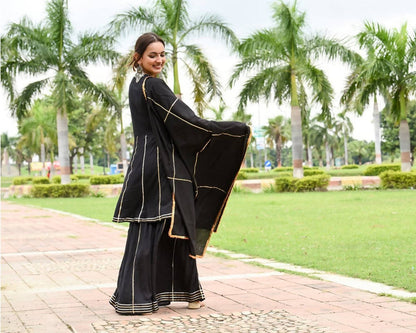 Cheera Black Sharara Kurta Dupatta set