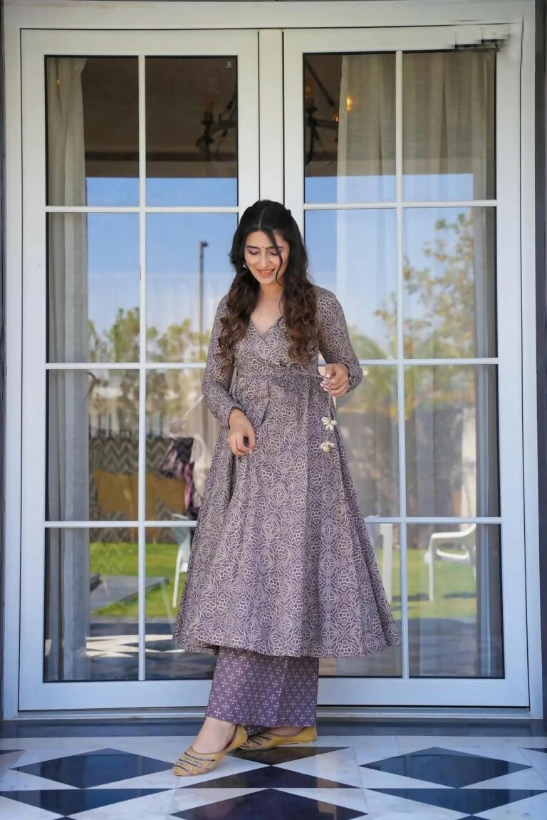 Aayaa Designer Printed Cotton Silk Suit - Multi Color