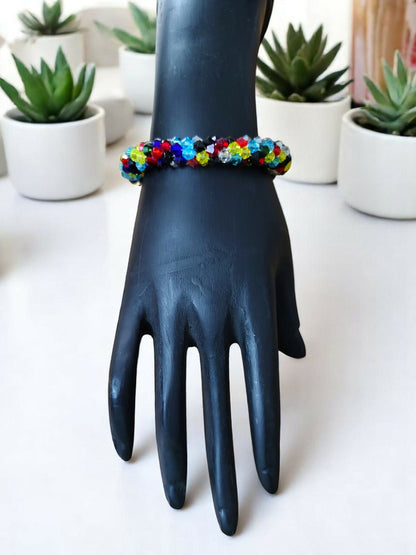 Inhanns Unisex Crystal Bloom – Adjustable Crystal Bead Bracelets - Multi Colour
