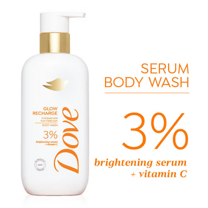 Dove Glow Recharge Exfoliating & Exfoliate Away Serum Body Wash Combo