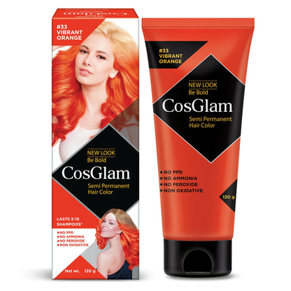 Cosglam Semi Permanent Hair Color for Women & Men (#33 Vibrant Orange)