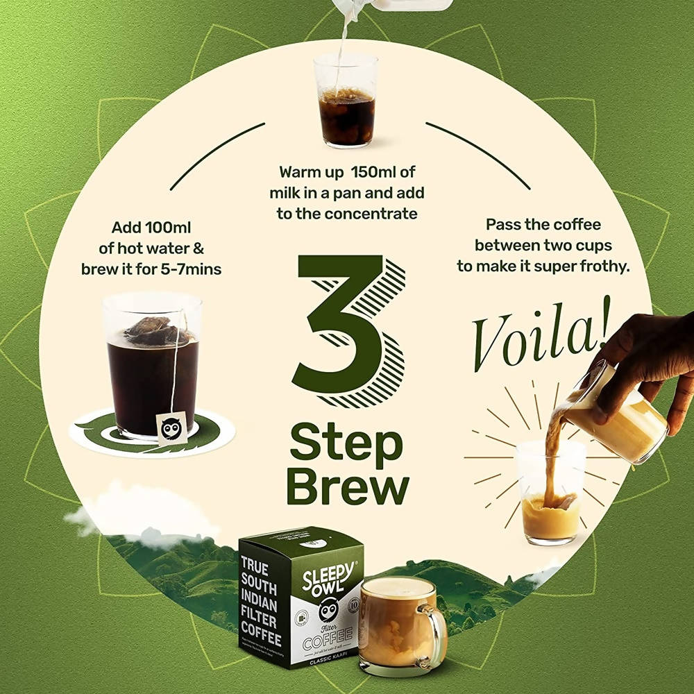 Sleepy Owl Filter Classic Kaapi Coffee - 10 Bags