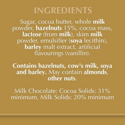 Lindt Gold Tab Chocolate with Hazelnut