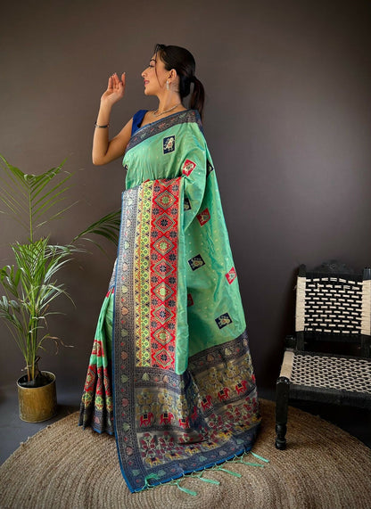Joban Fashion Royal Blue Small Butti Banarasi Silk Sarees