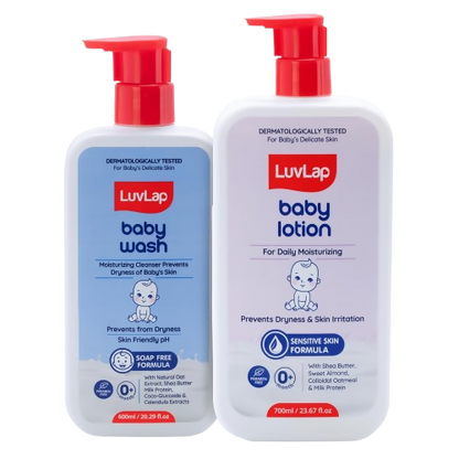 LuvLap Baby Wash + Baby Lotion Combo Set