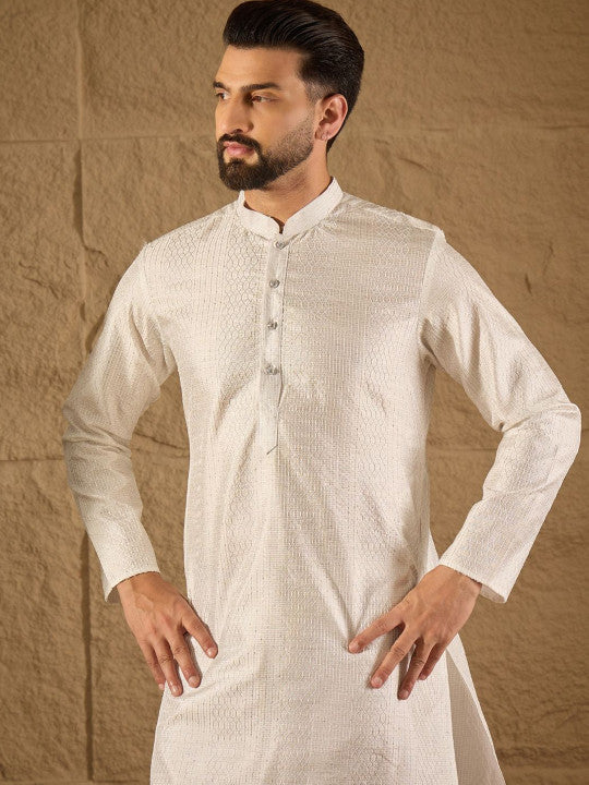 Anouk Men Embroidered Kurta White