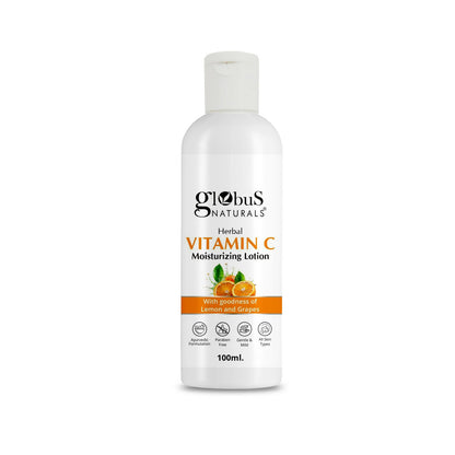 Globus Naturals Herbal Vitamin C Moisturizing Body Lotion For Skin Brightening & Nourishment, Glowing & Youthful Skin, All Skin Types