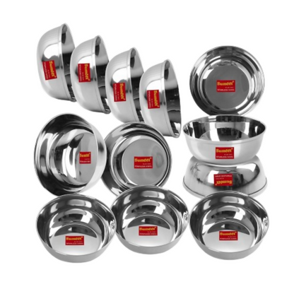 Sumeet Stainless Steel Heavy Gauge Bowl/Wati set with Mirror Finish