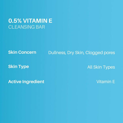 DermDoc 0.5% Vitamin E Cleansing Bar For Moisturized Skin,Deeply Cleanses & Nourishes Skin, All skin Types