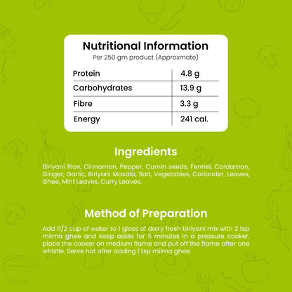 Milma Instant Vegetable Biryani Rice Dish