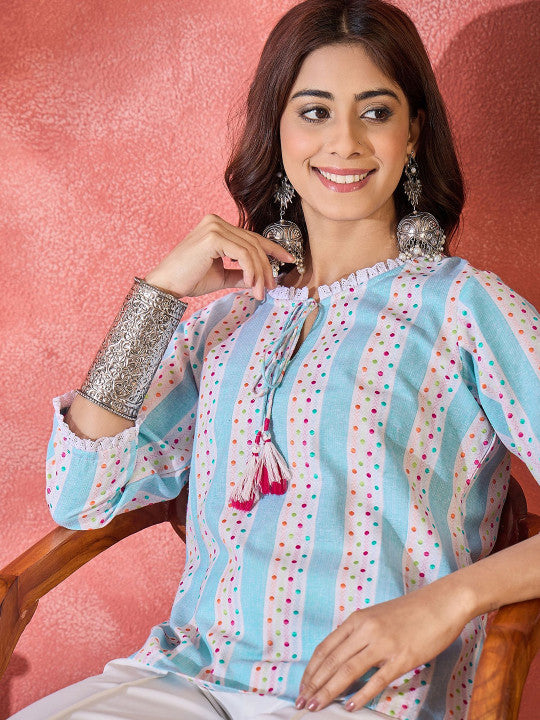 Sangria Women Polka Dots Printed Regular Top