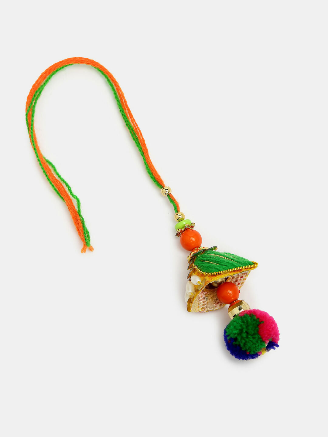 NVR Women & Men Set of 2 Multicolor Beaded Bhaiya Bhabhi Rakhi With Roli Chawal & Chocolate