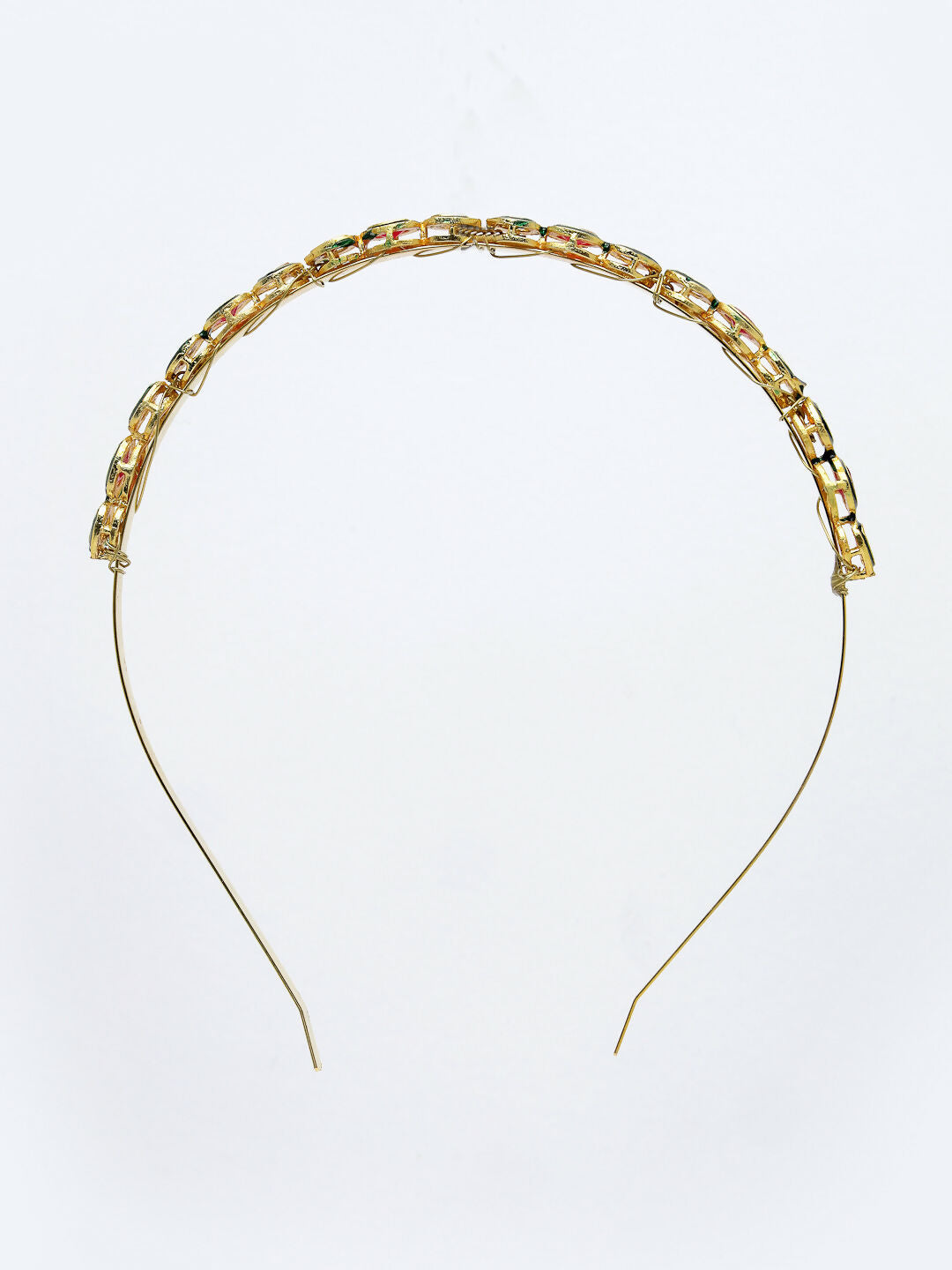 NVR Women's Multi colour Kundan Gold-Polished Embellished Hairband