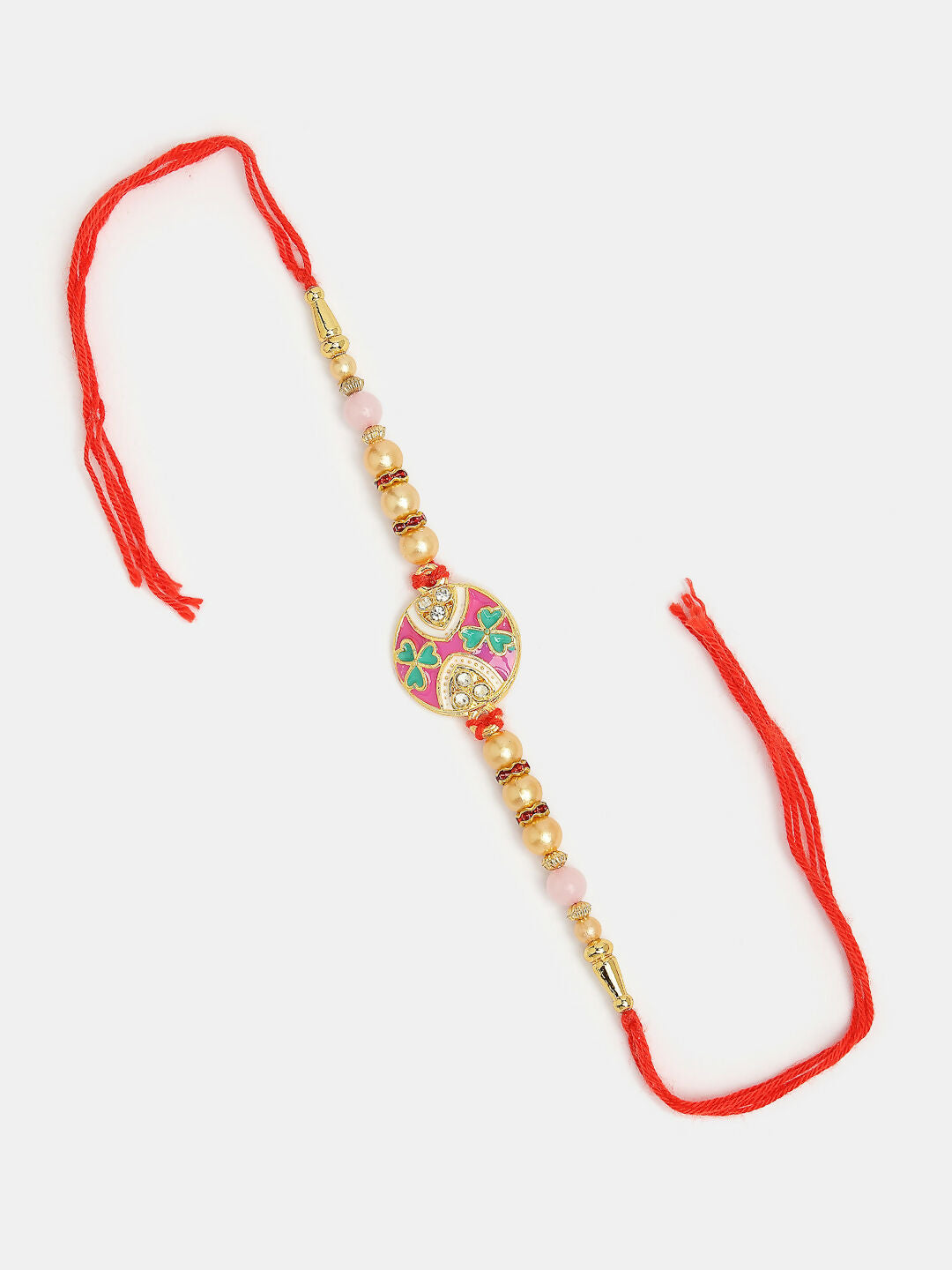 NVR Women & Men Set of 2 Multicolor Artificial beads Bhaiya Bhabhi Rakhi With Roli Chawal